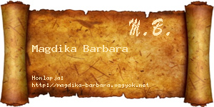 Magdika Barbara névjegykártya